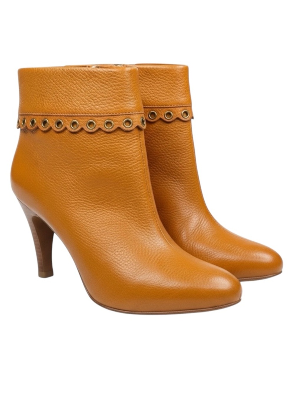 new Michael Kors ❁ Roadie Heeled Leather Ankle Boots Booties ❁ Luggage Tan ❁ 6M - Picture 9 of 16